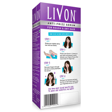 Livon Serum for Women & Men |For Dry & Rough Hair for 24 Hour Frizz-free Smoothness |With Argan Oil & Vitamin E |50 ml